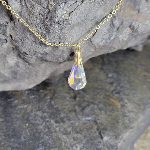 Vintage Sarah Coventry Gold Tone Teardrop Pendant Necklace 19 inches long - Picture 5 of 14